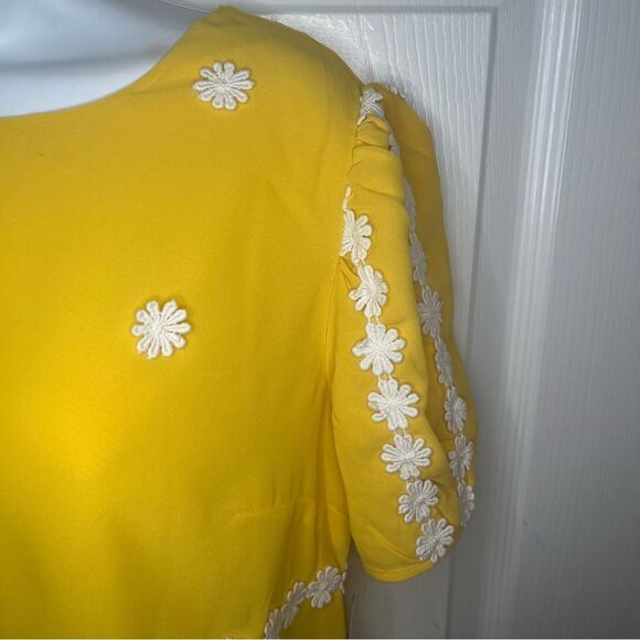 Modcloth Yellow How Sweet It Is Mini Shift Dress Sunny Bright 8 70s Retro NWT - Picture 8 of 13